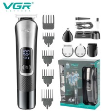 Набір для стрижки VGR 5 в 1 V-111, 9 насадок, Акумуляторний універсальний триммер для стрижки
