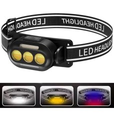 Ліхтарик налобний YD02-COB (White+red+blue), Ліхтарі налобні для активних людей, ліхтар для туризму