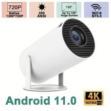 LED Проктор для будинку портів Смарт з WiFi, Bluetooth, Android 11, білій, 1280 x 720р