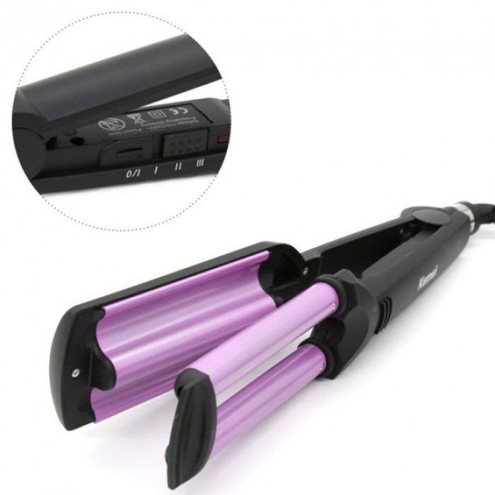 Потрійна плойка для укладання волосся Kemei KM-2022