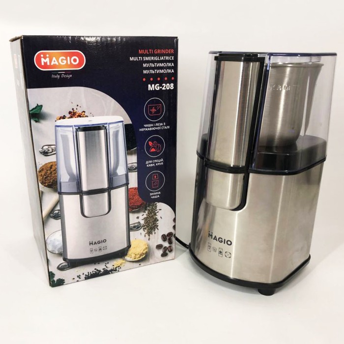 Кавомолка MAGIO MG-208 200 Вт, багатофункціональна кавомолка, електрична кавомолка подрібнювач